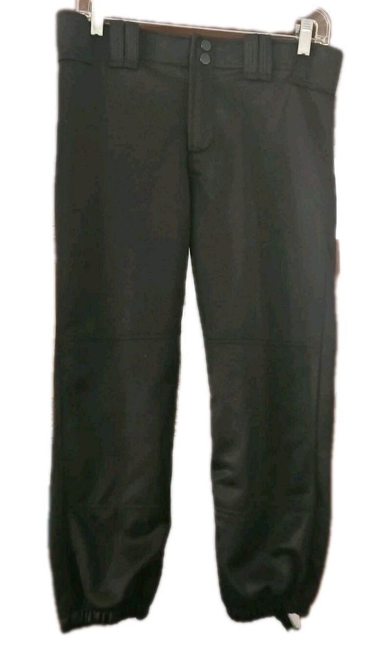 Mizuno Womens Small Black Softball Pants Elastic Hem Performance Pockets